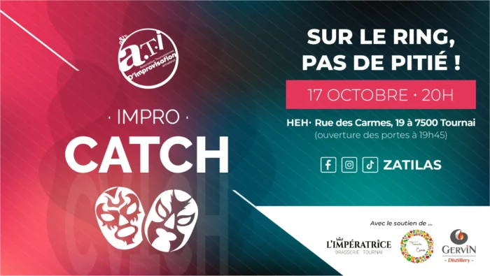 Affiche du spectacle Catch d’improvisation – Zatilas, 17 octobre