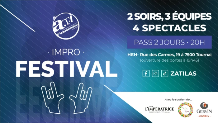 Affiche du Pass 2 jours pour le Festival d’improvisation Zatilas